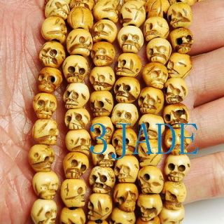   Carved Skull Mantra Meditation Buddhist Prayer Beads Mala / Necklace