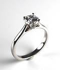 Diamond Unique Solid Silver Rhodium platinum Engagement Ring 1ct & 1 