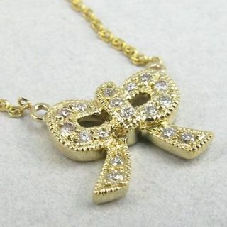 Sydney Evan BOW Diamond Necklace Fine Gold Jewelry