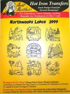 New Aunt Marthas Lodge Pattern Transfer Camping Moose