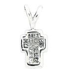   Baby Size 14k White Gold Diamond Cross Pendant with 14k Gold Necklace