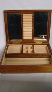 Vintage London Leather Jewelry Box Organizer Dresser Chest