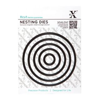 cut 5 pc nesting dies circles 20 to102mm Use Xcut, sizzix, big shot 