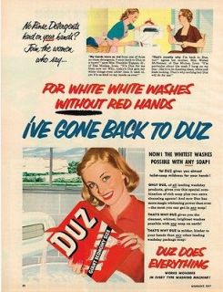 1952 Duz Detergent Illustration Art Vintage Print Ad