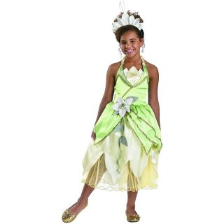   Princess Tiana Disney Frog Child Girls Dress Up Halloween Costume