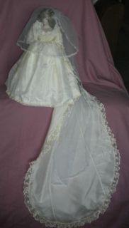 Vintage Bisque Princess Diana Doll Wedding Dress Doll