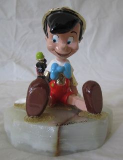 Ron Lee Disney PINOCCHIO JIMINY Ltd Ed Signed Statue Marble & 24KT 