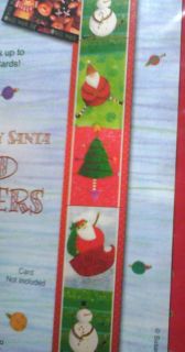 Christmas Card Holder Display Holds 30 Cards Holly Jolly Santa NEW