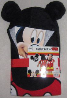 Disney Mickey Mouse Clubhouse Hooded Poncho Bath Towel Beach 100% 
