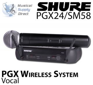 Shure PGX Wireless Vocal Microphone System w/ SM58. Mint PGX24/SM58 H6 