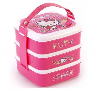 Luckydeliver Picnic outdoor hello kitty 3 layers lunchbox bento