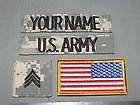 ACU Military Digital Name Tape Uniform 4 Piece Set with Rank and Flag 