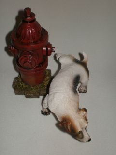   Cute Peeing Terrier Puppy Lifting Its Leg Polyresin Dog Figurine
