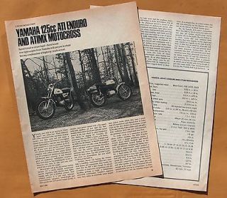 0190 1969 Cycle World Road Test Yamaha 125 ATI Enduro and Motocross 