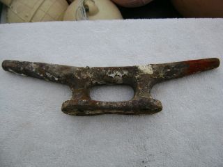 HUGE RUSTY 12 OLD SHIP BOAT DOCK CLEAT CHOCK DECOR (#227)