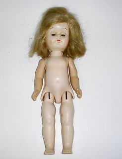   1950s Hard Plastic Sleepy Eyes Walker Walking Doll Unmarked 8.5 #45