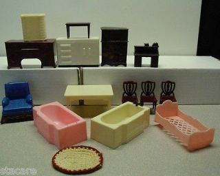 Vintage Lot Of Dollhouse Furniture & Accessories ~ Most Renwal
