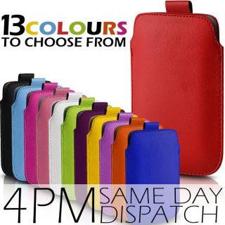 PREMIUM PU LEATHER PULL TAB CASE POUCH COVER FOR VARIOUS MOBILE PHONES