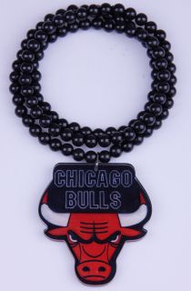 Hip Hop Fashion Acrylic CHICAGO BULLS Pendant Ball Bead Chain Rosary 