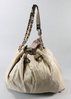 CREW Beige Gold Detail Shoulder Handbag