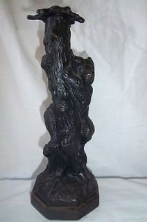 Russian Cast Iron Sculpture Kasli Bear On Tree , Candle Stick
