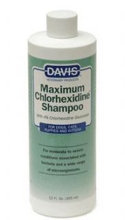 Davis Maximum 4% Chlorhexidine Dog Cat Pet Shampoo   12 oz