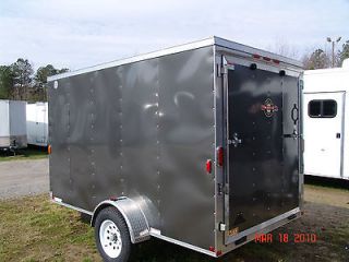 6x12 v nose enclosed motorcycle cargo trailer ramp door