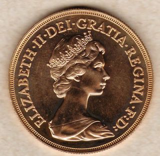 1984 BRILLIANT UNCIRCULATED UK 5 POUNDS GOLD. QUEEN ELIZABETH 11 AGW 1 