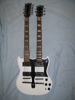 Double neck guitar Guitar, 12 and 6 string , SG, white