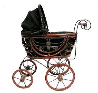   pram 24 butterfly carriage antique shabby stil country art doll teddy