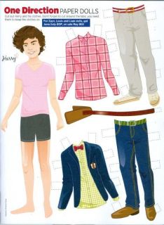   STYLES   1D   ONE DIRECTION   PAPER DOLLS   11 x 8 PINUP   POSTER