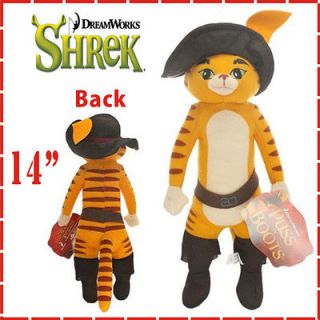   Yellow Cat W/Hat animal Figure Plush DOLL Shrek Series toys 14 15