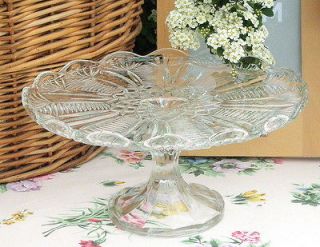   Pressed Glass Cake Stand Cup Cake Vintage Tea Party Set Service