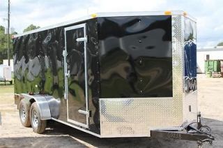   7x16 7 x 16 V Nosed Enclosed Cargo Motorcycle Trailer Ramp & Side Door
