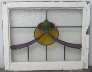 OLD ENGLISH STAINED GLASS WINDOW Floral & Sweep Design