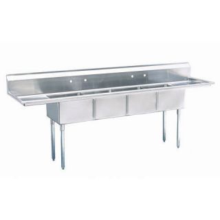 Commercial Stainless Steel (4) Four Compartment Sink 100 x 26 New