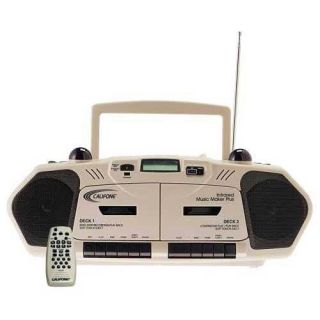 Califone 2395IR Dual Cassette CD Boombox Infrared Remote Listening 