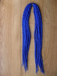 Blue Dreadlocks Double Ended Synthetic Singular Dread Fall Extensions