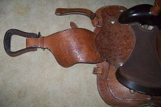 Medium brown real draft horse 17 western riding saddle