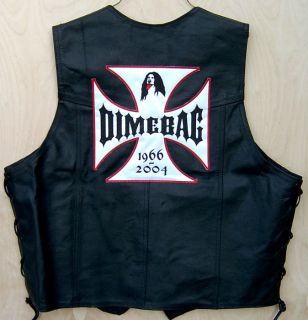 Dimebag Darrell Tribute Leather Vest   LIMITED EDITION Clearing out 