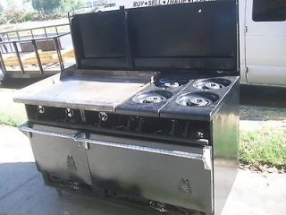 WOLF 4 BURNERS, 36 GRILL, 2 OVENS COMBO