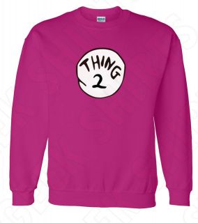 new DR. SEUSS THING 1 THING 2 3 4 5 6 CREWNECK sweat shirt funny 