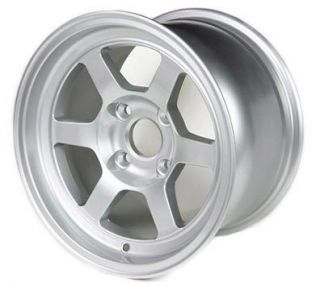   Silver 13x8 4x100 Drag Autocross Wheels Civic Integra Miata Rims