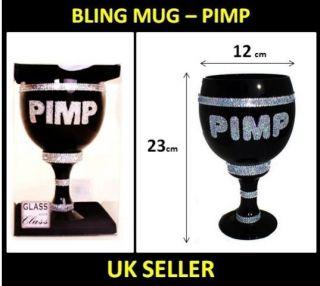 BLING GIANT DRINK GLASS CUP GOBLET TROPHEY MUG DIAMANTE PRIZE 