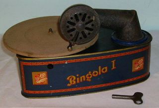 Bing blue Bingola I tin plate toy gramophone Phonograph