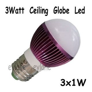   Ceiling Globe E27 3x1W Royal Blue LED Spotlight Bulb 3W Led 3 Watt