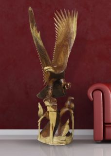 Large Natural Wooden Hunting Eagle statue  170cm