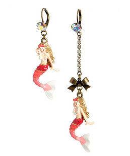 Betsey Johnson Mermaid asymmetric earrings # ER071