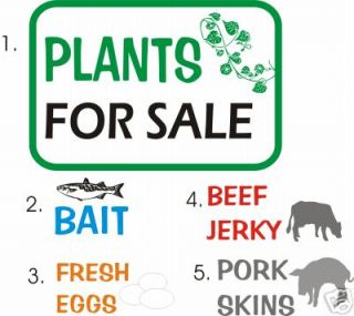FOR SALE SIGN JERKY EGGS BAIT SKINS PLANTS Anything 