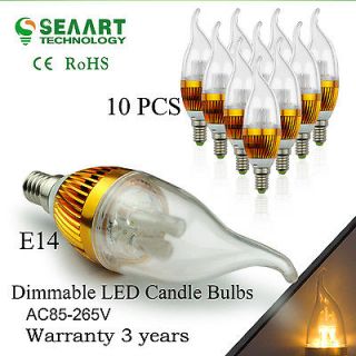 10PCS E14 E27 B15 B22 Base AC85~265V Dimmable LED Candle Bulb Light 